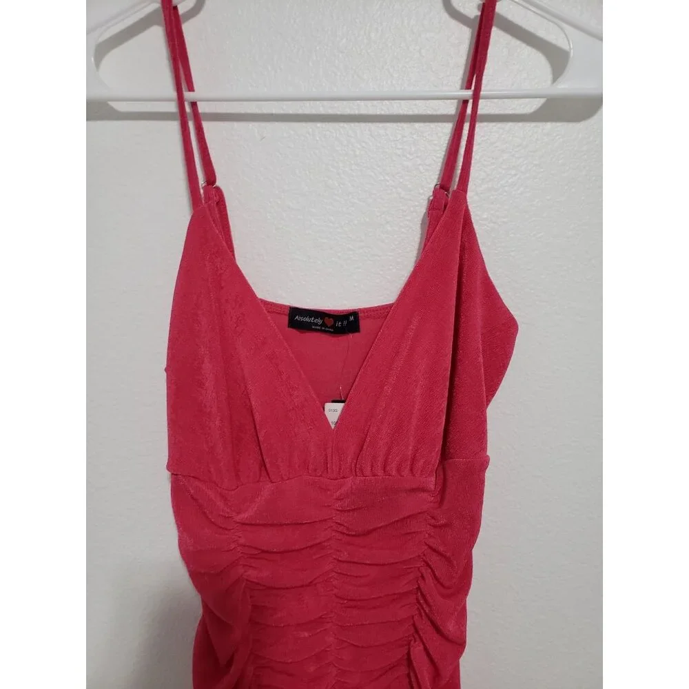 Absolutely Love It‎ Ruched Bodycon Mini Dress - Pink - Size Medium - Picture 3 of 8